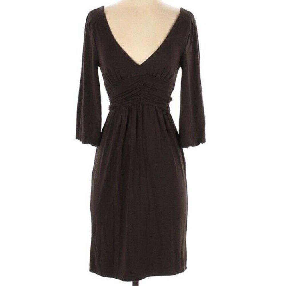 Ella Moss Anthropologie Brown Dress Size XS Excellent Condition RARE V Neck HTF